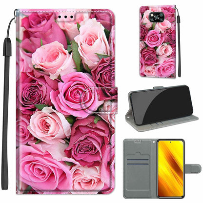 Voltage Coloured Drawing Magnetic Clasp Horizontal Flip PU Leather Case with Holder & Card Slots, For Xiaomi Poco X3 NFC