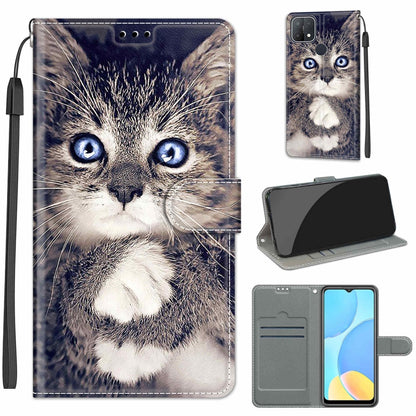 Voltage Coloured Drawing Magnetic Clasp Horizontal Flip PU Leather Case with Holder & Card Slots, For OPPO A15 / A15s