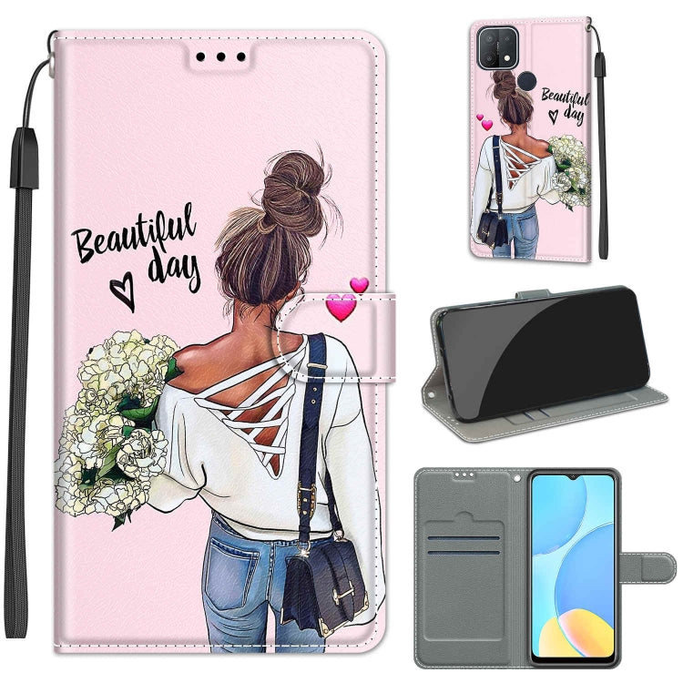 Voltage Coloured Drawing Magnetic Clasp Horizontal Flip PU Leather Case with Holder & Card Slots, For OPPO A15 / A15s