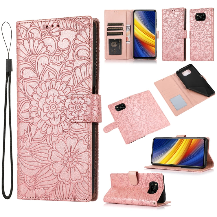 Skin Feel Embossed Sunflower Horizontal Flip Leather Case with Holder & Card Slots & Wallet & Lanyard, For Xiaomi POCO X3 NFC / X3 Pro / X3, For Xiaomi Redmi K40 / K40 Pro / Poco F3, For Xiaomi Mi 10T Lite 5G, For Xiaomi Mi 11