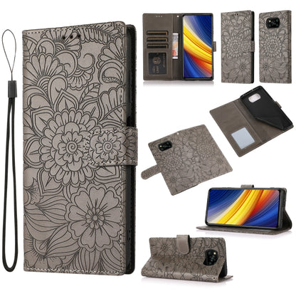 Skin Feel Embossed Sunflower Horizontal Flip Leather Case with Holder & Card Slots & Wallet & Lanyard, For Xiaomi POCO X3 NFC / X3 Pro / X3, For Xiaomi Redmi K40 / K40 Pro / Poco F3, For Xiaomi Mi 10T Lite 5G, For Xiaomi Mi 11