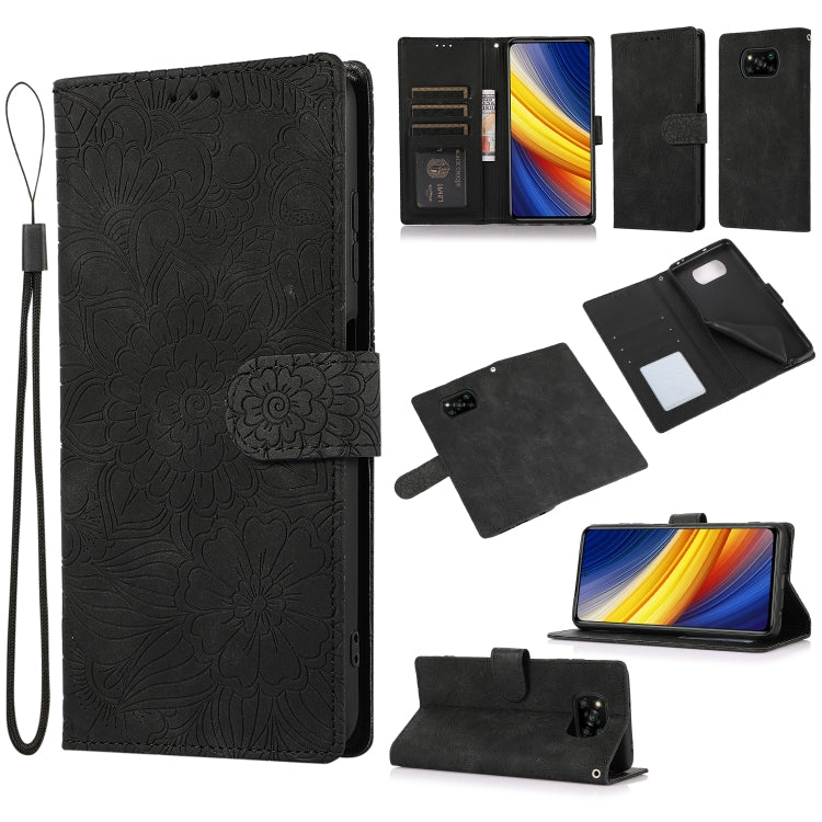 Skin Feel Embossed Sunflower Horizontal Flip Leather Case with Holder & Card Slots & Wallet & Lanyard, For Xiaomi POCO X3 NFC / X3 Pro / X3, For Xiaomi Redmi K40 / K40 Pro / Poco F3, For Xiaomi Mi 10T Lite 5G, For Xiaomi Mi 11