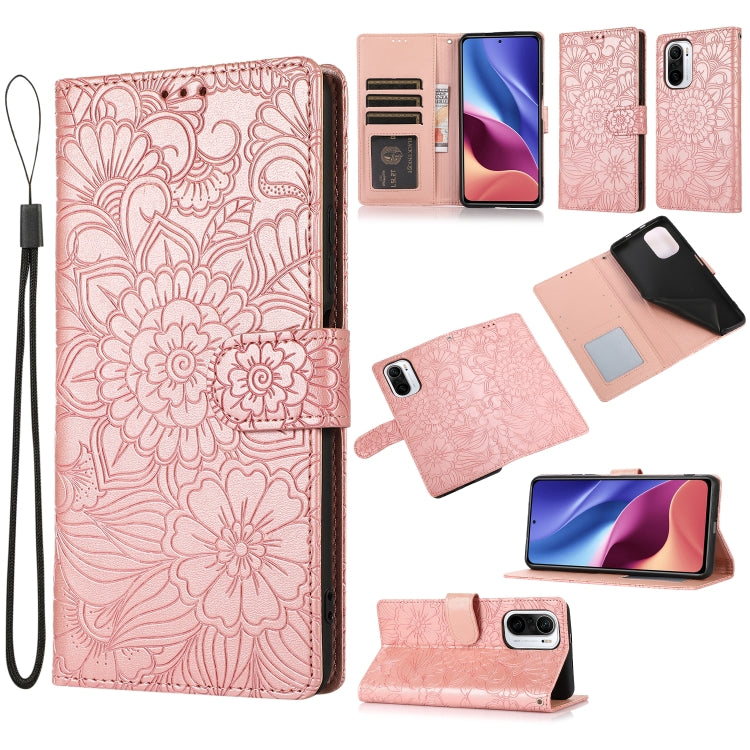 Skin Feel Embossed Sunflower Horizontal Flip Leather Case with Holder & Card Slots & Wallet & Lanyard, For Xiaomi POCO X3 NFC / X3 Pro / X3, For Xiaomi Redmi K40 / K40 Pro / Poco F3, For Xiaomi Mi 10T Lite 5G, For Xiaomi Mi 11