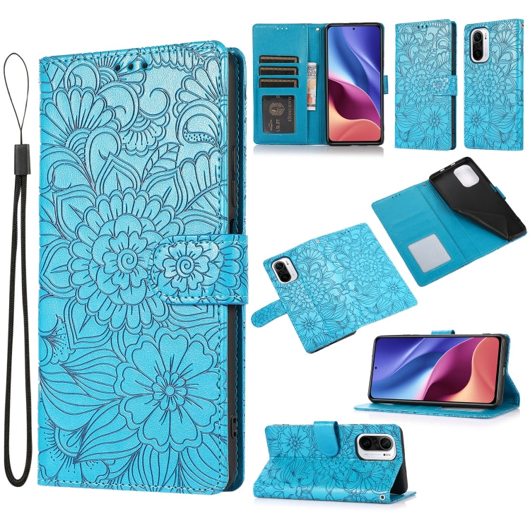 Skin Feel Embossed Sunflower Horizontal Flip Leather Case with Holder & Card Slots & Wallet & Lanyard, For Xiaomi POCO X3 NFC / X3 Pro / X3, For Xiaomi Redmi K40 / K40 Pro / Poco F3, For Xiaomi Mi 10T Lite 5G, For Xiaomi Mi 11