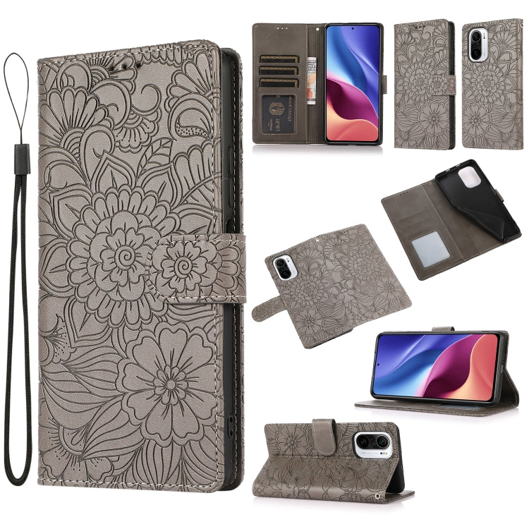 Skin Feel Embossed Sunflower Horizontal Flip Leather Case with Holder & Card Slots & Wallet & Lanyard, For Xiaomi POCO X3 NFC / X3 Pro / X3, For Xiaomi Redmi K40 / K40 Pro / Poco F3, For Xiaomi Mi 10T Lite 5G, For Xiaomi Mi 11