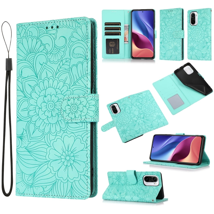 Skin Feel Embossed Sunflower Horizontal Flip Leather Case with Holder & Card Slots & Wallet & Lanyard, For Xiaomi POCO X3 NFC / X3 Pro / X3, For Xiaomi Redmi K40 / K40 Pro / Poco F3, For Xiaomi Mi 10T Lite 5G, For Xiaomi Mi 11