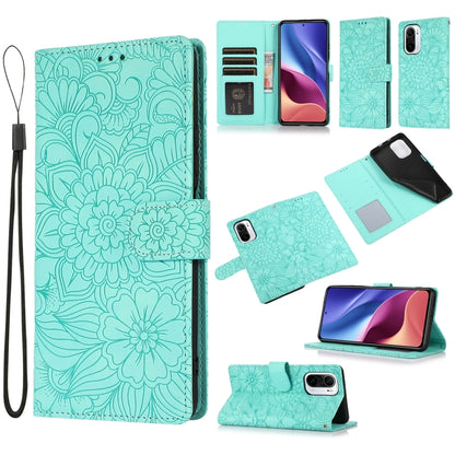 Skin Feel Embossed Sunflower Horizontal Flip Leather Case with Holder & Card Slots & Wallet & Lanyard, For Xiaomi POCO X3 NFC / X3 Pro / X3, For Xiaomi Redmi K40 / K40 Pro / Poco F3, For Xiaomi Mi 10T Lite 5G, For Xiaomi Mi 11
