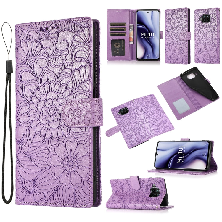 Skin Feel Embossed Sunflower Horizontal Flip Leather Case with Holder & Card Slots & Wallet & Lanyard, For Xiaomi POCO X3 NFC / X3 Pro / X3, For Xiaomi Redmi K40 / K40 Pro / Poco F3, For Xiaomi Mi 10T Lite 5G, For Xiaomi Mi 11
