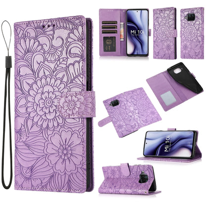 Skin Feel Embossed Sunflower Horizontal Flip Leather Case with Holder & Card Slots & Wallet & Lanyard, For Xiaomi POCO X3 NFC / X3 Pro / X3, For Xiaomi Redmi K40 / K40 Pro / Poco F3, For Xiaomi Mi 10T Lite 5G, For Xiaomi Mi 11