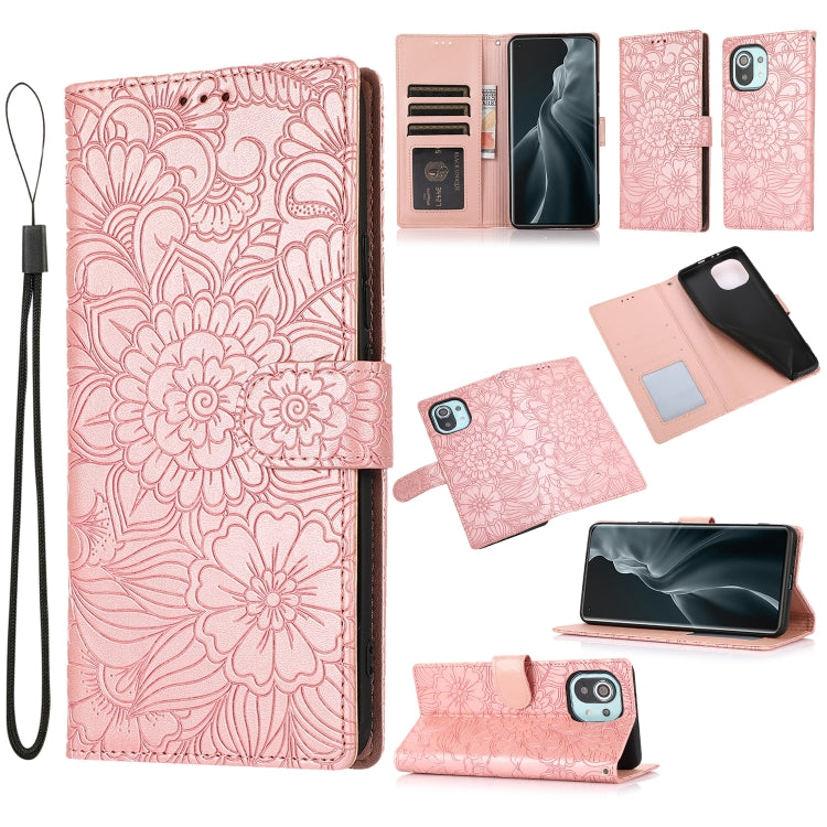Skin Feel Embossed Sunflower Horizontal Flip Leather Case with Holder & Card Slots & Wallet & Lanyard, For Xiaomi POCO X3 NFC / X3 Pro / X3, For Xiaomi Redmi K40 / K40 Pro / Poco F3, For Xiaomi Mi 10T Lite 5G, For Xiaomi Mi 11