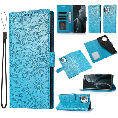 Skin Feel Embossed Sunflower Horizontal Flip Leather Case with Holder & Card Slots & Wallet & Lanyard, For Xiaomi POCO X3 NFC / X3 Pro / X3, For Xiaomi Redmi K40 / K40 Pro / Poco F3, For Xiaomi Mi 10T Lite 5G, For Xiaomi Mi 11