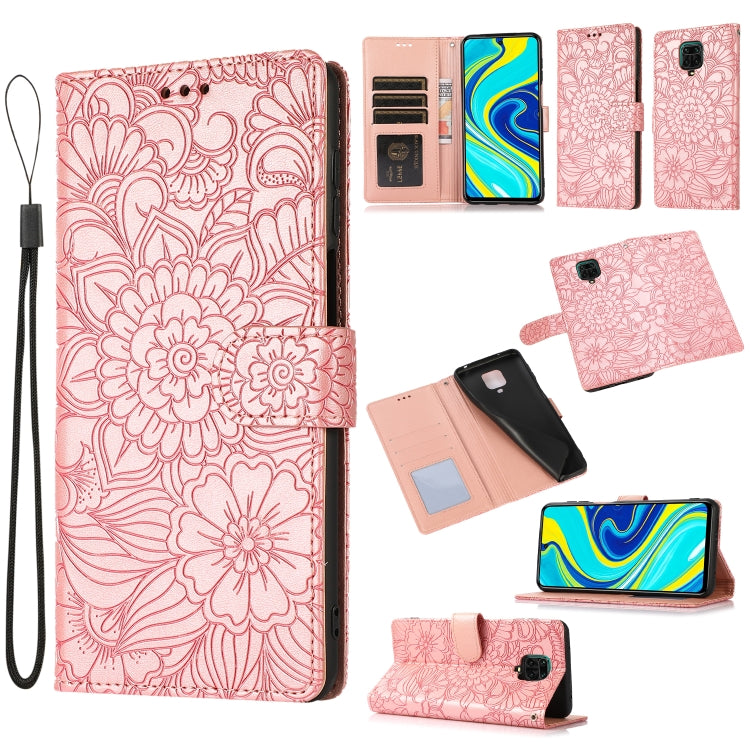 Skin Feel Embossed Sunflower Horizontal Flip Leather Case with Holder & Card Slots & Wallet & Lanyard, For Xiaomi Redmi Note 9 Pro, For Xiaomi Mi CC9, For Xiaomi Redmi 8A, For Xiaomi Redmi Note 7