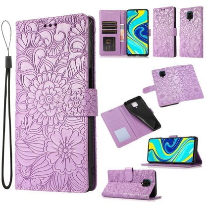 Skin Feel Embossed Sunflower Horizontal Flip Leather Case with Holder & Card Slots & Wallet & Lanyard, For Xiaomi Redmi Note 9 Pro, For Xiaomi Mi CC9, For Xiaomi Redmi 8A, For Xiaomi Redmi Note 7
