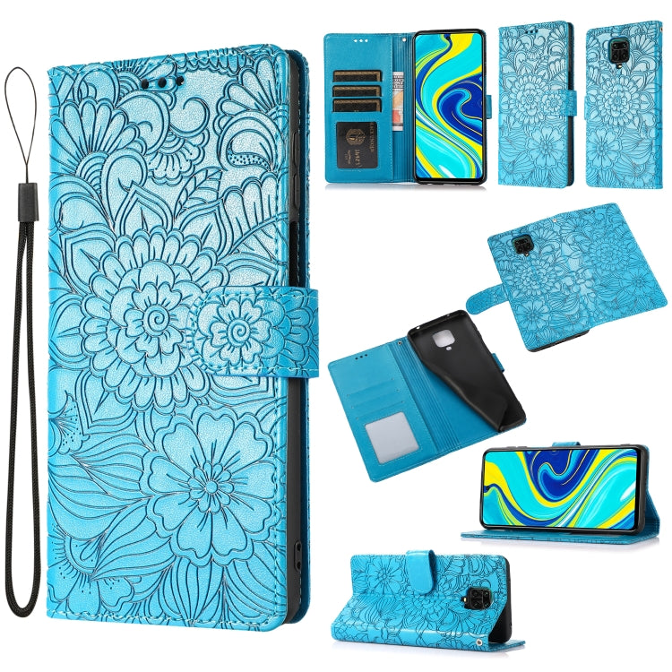 Skin Feel Embossed Sunflower Horizontal Flip Leather Case with Holder & Card Slots & Wallet & Lanyard, For Xiaomi Redmi Note 9 Pro, For Xiaomi Mi CC9, For Xiaomi Redmi 8A, For Xiaomi Redmi Note 7