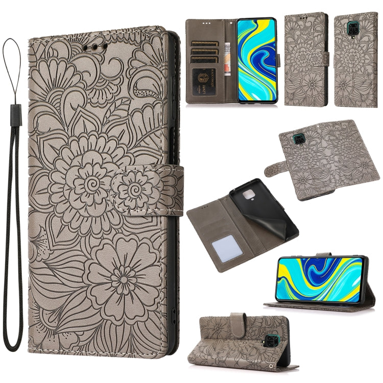 Skin Feel Embossed Sunflower Horizontal Flip Leather Case with Holder & Card Slots & Wallet & Lanyard, For Xiaomi Redmi Note 9 Pro, For Xiaomi Mi CC9, For Xiaomi Redmi 8A, For Xiaomi Redmi Note 7
