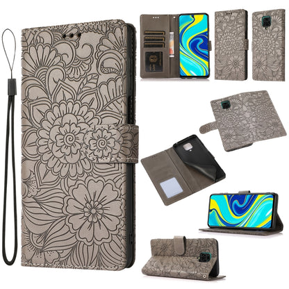 Skin Feel Embossed Sunflower Horizontal Flip Leather Case with Holder & Card Slots & Wallet & Lanyard, For Xiaomi Redmi Note 9 Pro, For Xiaomi Mi CC9, For Xiaomi Redmi 8A, For Xiaomi Redmi Note 7