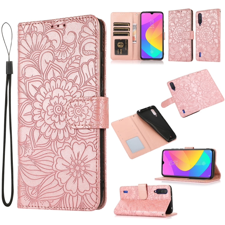 Skin Feel Embossed Sunflower Horizontal Flip Leather Case with Holder & Card Slots & Wallet & Lanyard, For Xiaomi Redmi Note 9 Pro, For Xiaomi Mi CC9, For Xiaomi Redmi 8A, For Xiaomi Redmi Note 7