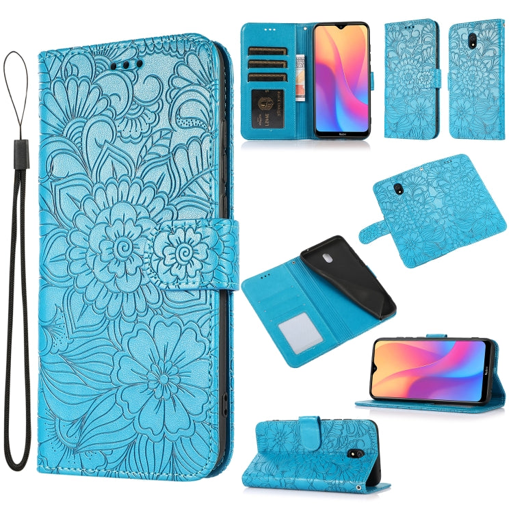 Skin Feel Embossed Sunflower Horizontal Flip Leather Case with Holder & Card Slots & Wallet & Lanyard, For Xiaomi Redmi Note 9 Pro, For Xiaomi Mi CC9, For Xiaomi Redmi 8A, For Xiaomi Redmi Note 7