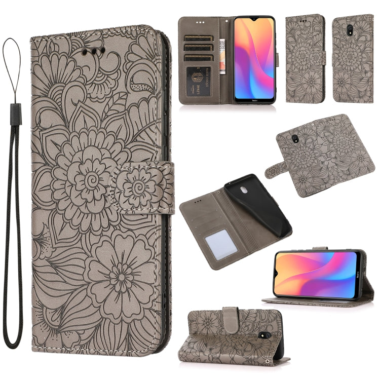 Skin Feel Embossed Sunflower Horizontal Flip Leather Case with Holder & Card Slots & Wallet & Lanyard, For Xiaomi Redmi Note 9 Pro, For Xiaomi Mi CC9, For Xiaomi Redmi 8A, For Xiaomi Redmi Note 7