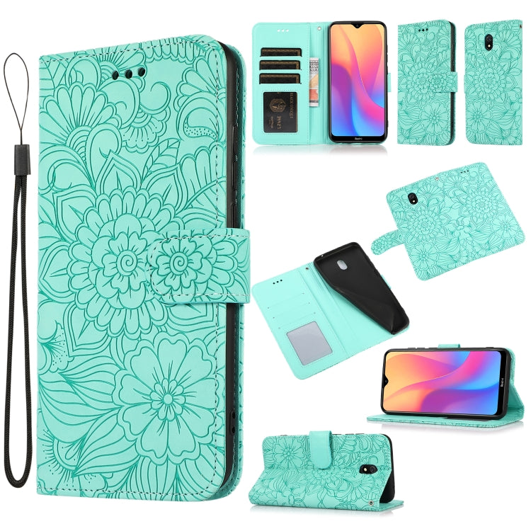 Skin Feel Embossed Sunflower Horizontal Flip Leather Case with Holder & Card Slots & Wallet & Lanyard, For Xiaomi Redmi Note 9 Pro, For Xiaomi Mi CC9, For Xiaomi Redmi 8A, For Xiaomi Redmi Note 7