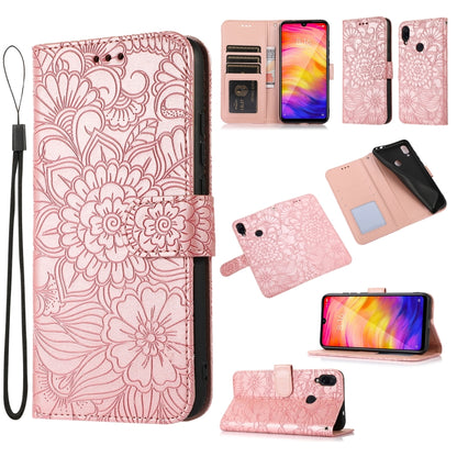 Skin Feel Embossed Sunflower Horizontal Flip Leather Case with Holder & Card Slots & Wallet & Lanyard, For Xiaomi Redmi Note 9 Pro, For Xiaomi Mi CC9, For Xiaomi Redmi 8A, For Xiaomi Redmi Note 7