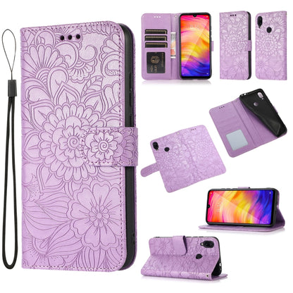 Skin Feel Embossed Sunflower Horizontal Flip Leather Case with Holder & Card Slots & Wallet & Lanyard, For Xiaomi Redmi Note 9 Pro, For Xiaomi Mi CC9, For Xiaomi Redmi 8A, For Xiaomi Redmi Note 7