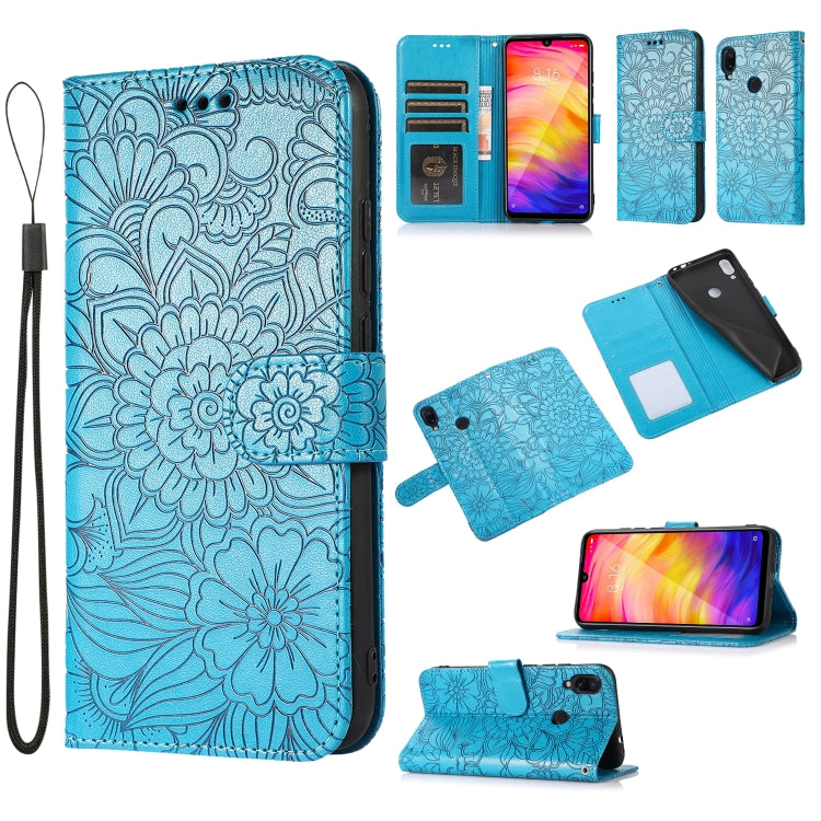 Skin Feel Embossed Sunflower Horizontal Flip Leather Case with Holder & Card Slots & Wallet & Lanyard, For Xiaomi Redmi Note 9 Pro, For Xiaomi Mi CC9, For Xiaomi Redmi 8A, For Xiaomi Redmi Note 7