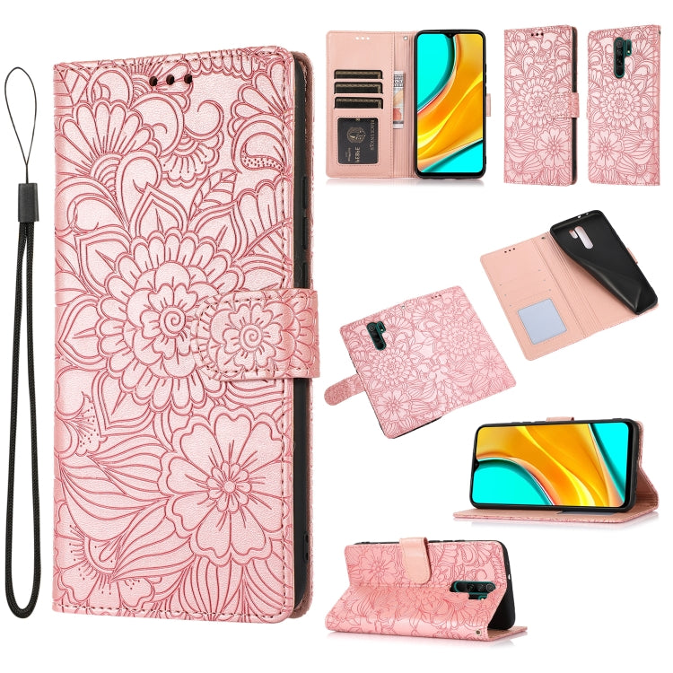 Skin Feel Embossed Sunflower Horizontal Flip Leather Case with Holder & Card Slots & Wallet & Lanyard, For Xiaomi Redmi 9, For Xiaomi Redmi 10X 5G, For Xiaomi Redmi K30 Pro, For Xiaomi Mi CC9 Pro