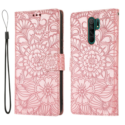 Skin Feel Embossed Sunflower Horizontal Flip Leather Case with Holder & Card Slots & Wallet & Lanyard, For Xiaomi Redmi 9, For Xiaomi Redmi 10X 5G, For Xiaomi Redmi K30 Pro, For Xiaomi Mi CC9 Pro