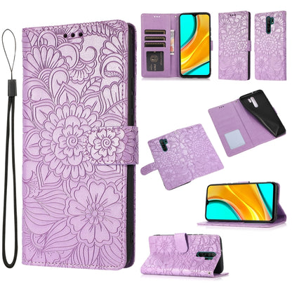Skin Feel Embossed Sunflower Horizontal Flip Leather Case with Holder & Card Slots & Wallet & Lanyard, For Xiaomi Redmi 9, For Xiaomi Redmi 10X 5G, For Xiaomi Redmi K30 Pro, For Xiaomi Mi CC9 Pro