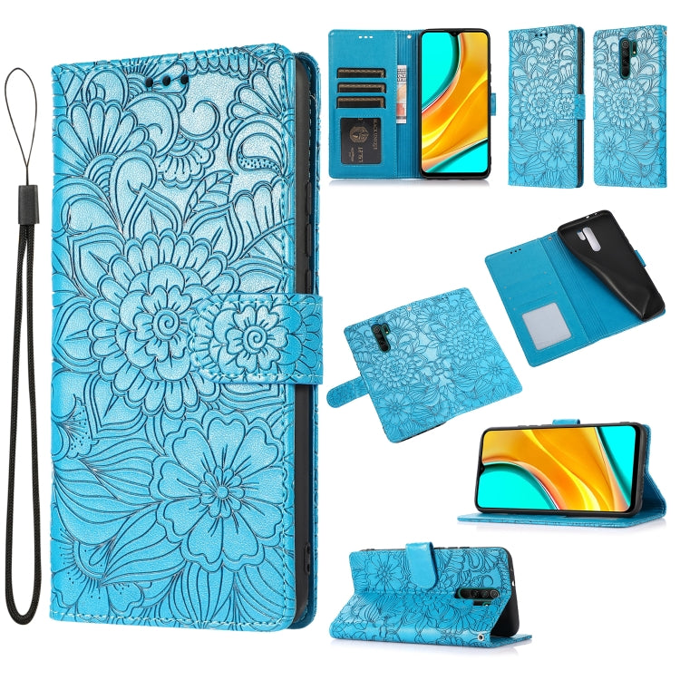 Skin Feel Embossed Sunflower Horizontal Flip Leather Case with Holder & Card Slots & Wallet & Lanyard, For Xiaomi Redmi 9, For Xiaomi Redmi 10X 5G, For Xiaomi Redmi K30 Pro, For Xiaomi Mi CC9 Pro