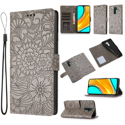 Skin Feel Embossed Sunflower Horizontal Flip Leather Case with Holder & Card Slots & Wallet & Lanyard, For Xiaomi Redmi 9, For Xiaomi Redmi 10X 5G, For Xiaomi Redmi K30 Pro, For Xiaomi Mi CC9 Pro