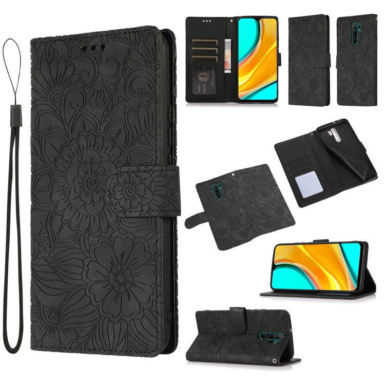 Skin Feel Embossed Sunflower Horizontal Flip Leather Case with Holder & Card Slots & Wallet & Lanyard, For Xiaomi Redmi 9, For Xiaomi Redmi 10X 5G, For Xiaomi Redmi K30 Pro, For Xiaomi Mi CC9 Pro