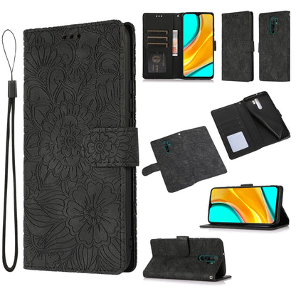 Skin Feel Embossed Sunflower Horizontal Flip Leather Case with Holder & Card Slots & Wallet & Lanyard, For Xiaomi Redmi 9, For Xiaomi Redmi 10X 5G, For Xiaomi Redmi K30 Pro, For Xiaomi Mi CC9 Pro