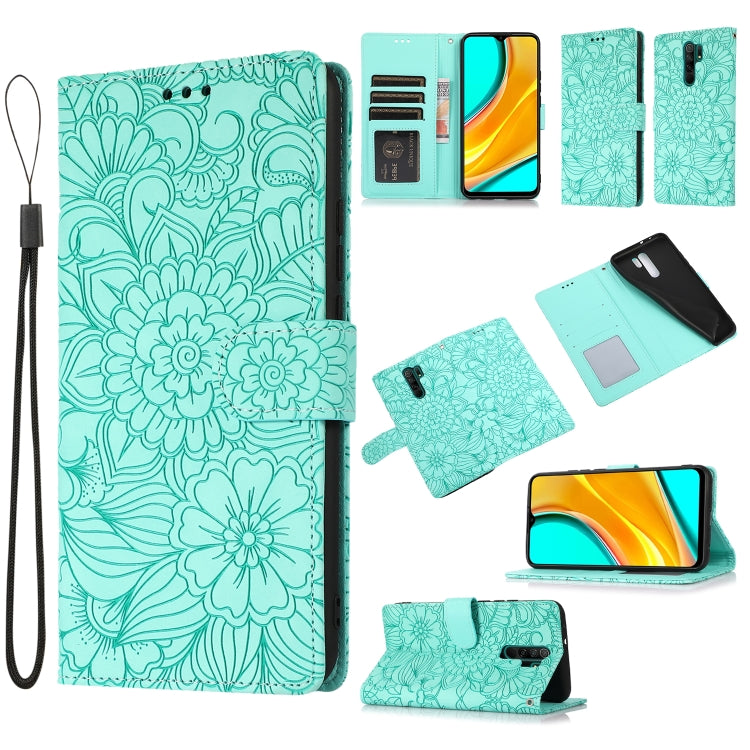 Skin Feel Embossed Sunflower Horizontal Flip Leather Case with Holder & Card Slots & Wallet & Lanyard, For Xiaomi Redmi 9, For Xiaomi Redmi 10X 5G, For Xiaomi Redmi K30 Pro, For Xiaomi Mi CC9 Pro