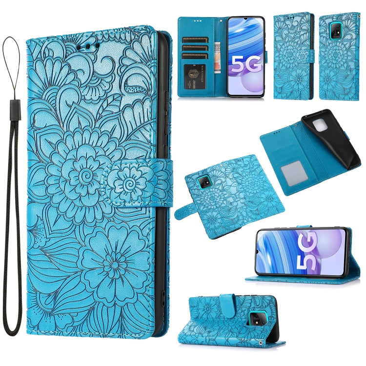 Skin Feel Embossed Sunflower Horizontal Flip Leather Case with Holder & Card Slots & Wallet & Lanyard, For Xiaomi Redmi 9, For Xiaomi Redmi 10X 5G, For Xiaomi Redmi K30 Pro, For Xiaomi Mi CC9 Pro