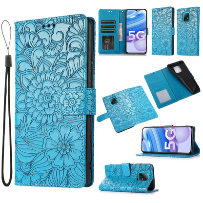 Skin Feel Embossed Sunflower Horizontal Flip Leather Case with Holder & Card Slots & Wallet & Lanyard, For Xiaomi Redmi 9, For Xiaomi Redmi 10X 5G, For Xiaomi Redmi K30 Pro, For Xiaomi Mi CC9 Pro