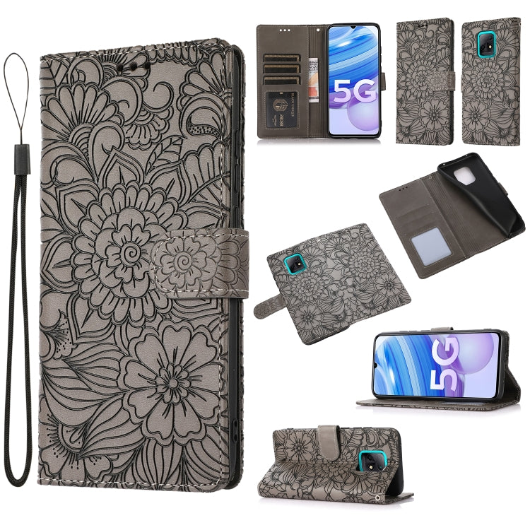 Skin Feel Embossed Sunflower Horizontal Flip Leather Case with Holder & Card Slots & Wallet & Lanyard, For Xiaomi Redmi 9, For Xiaomi Redmi 10X 5G, For Xiaomi Redmi K30 Pro, For Xiaomi Mi CC9 Pro