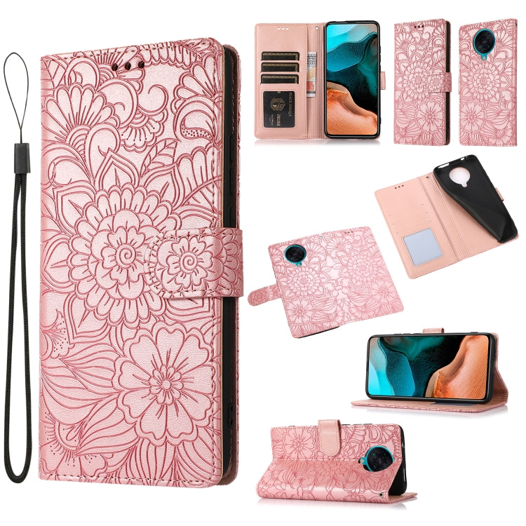 Skin Feel Embossed Sunflower Horizontal Flip Leather Case with Holder & Card Slots & Wallet & Lanyard, For Xiaomi Redmi 9, For Xiaomi Redmi 10X 5G, For Xiaomi Redmi K30 Pro, For Xiaomi Mi CC9 Pro