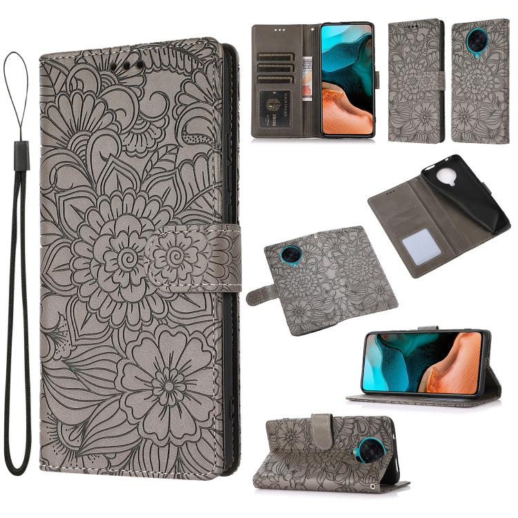 Skin Feel Embossed Sunflower Horizontal Flip Leather Case with Holder & Card Slots & Wallet & Lanyard, For Xiaomi Redmi 9, For Xiaomi Redmi 10X 5G, For Xiaomi Redmi K30 Pro, For Xiaomi Mi CC9 Pro