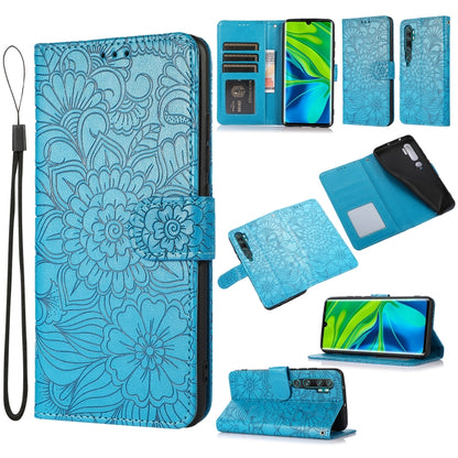 Skin Feel Embossed Sunflower Horizontal Flip Leather Case with Holder & Card Slots & Wallet & Lanyard, For Xiaomi Redmi 9, For Xiaomi Redmi 10X 5G, For Xiaomi Redmi K30 Pro, For Xiaomi Mi CC9 Pro