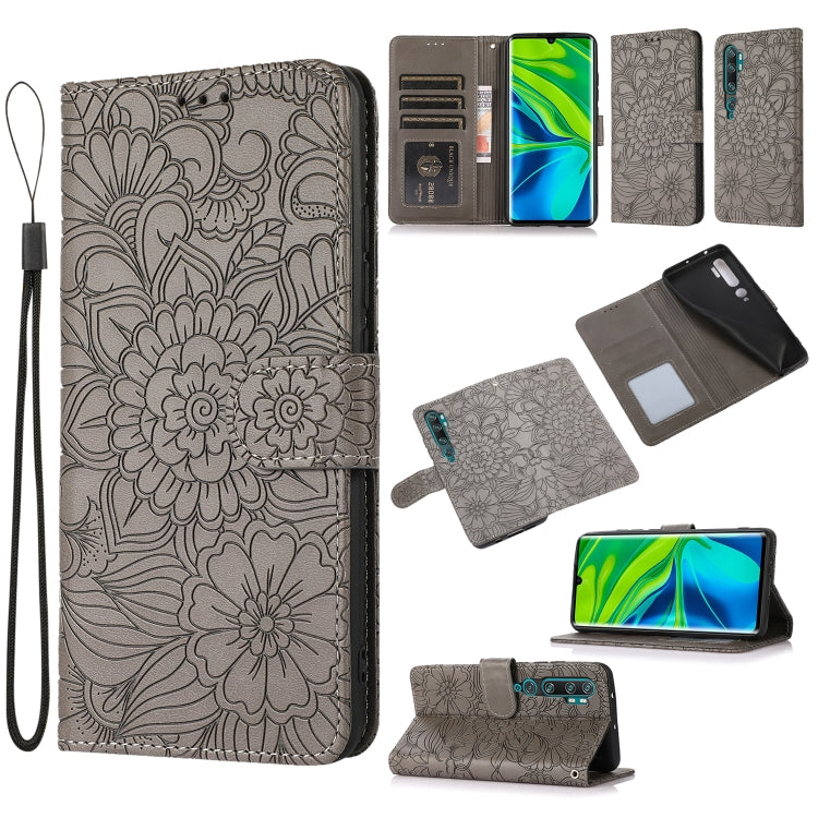 Skin Feel Embossed Sunflower Horizontal Flip Leather Case with Holder & Card Slots & Wallet & Lanyard, For Xiaomi Redmi 9, For Xiaomi Redmi 10X 5G, For Xiaomi Redmi K30 Pro, For Xiaomi Mi CC9 Pro