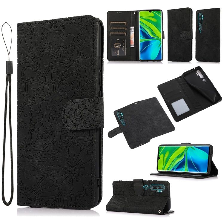 Skin Feel Embossed Sunflower Horizontal Flip Leather Case with Holder & Card Slots & Wallet & Lanyard, For Xiaomi Redmi 9, For Xiaomi Redmi 10X 5G, For Xiaomi Redmi K30 Pro, For Xiaomi Mi CC9 Pro