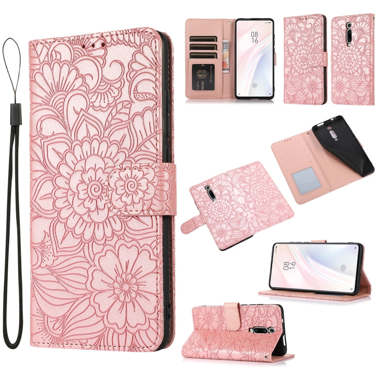 Skin Feel Embossed Sunflower Horizontal Flip Leather Case with Holder & Card Slots & Wallet & Lanyard, For Xiaomi Redmi K20, For Xiaomi Redmi 8, For Xiaomi Redmi 7A