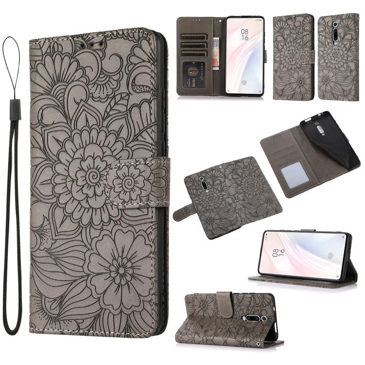 Skin Feel Embossed Sunflower Horizontal Flip Leather Case with Holder & Card Slots & Wallet & Lanyard, For Xiaomi Redmi K20, For Xiaomi Redmi 8, For Xiaomi Redmi 7A