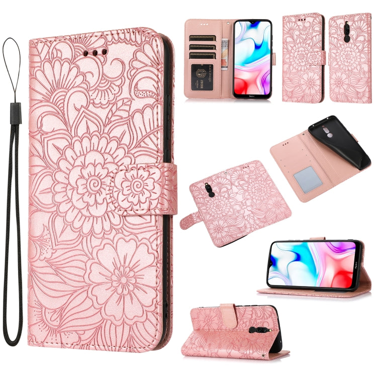 Skin Feel Embossed Sunflower Horizontal Flip Leather Case with Holder & Card Slots & Wallet & Lanyard, For Xiaomi Redmi K20, For Xiaomi Redmi 8, For Xiaomi Redmi 7A