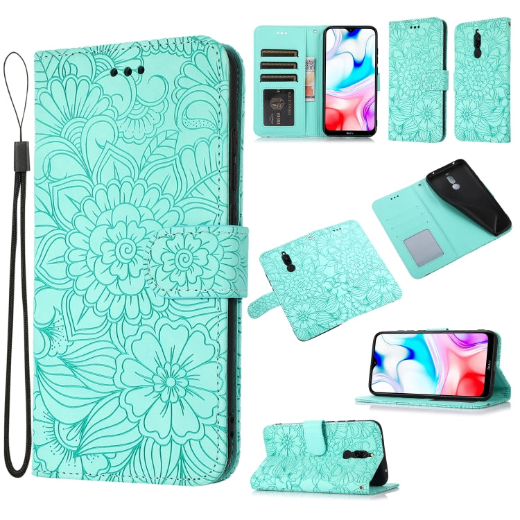 Skin Feel Embossed Sunflower Horizontal Flip Leather Case with Holder & Card Slots & Wallet & Lanyard, For Xiaomi Redmi K20, For Xiaomi Redmi 8, For Xiaomi Redmi 7A