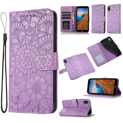 Skin Feel Embossed Sunflower Horizontal Flip Leather Case with Holder & Card Slots & Wallet & Lanyard, For Xiaomi Redmi K20, For Xiaomi Redmi 8, For Xiaomi Redmi 7A