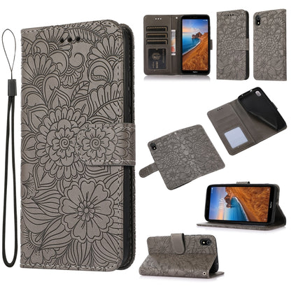 Skin Feel Embossed Sunflower Horizontal Flip Leather Case with Holder & Card Slots & Wallet & Lanyard, For Xiaomi Redmi K20, For Xiaomi Redmi 8, For Xiaomi Redmi 7A