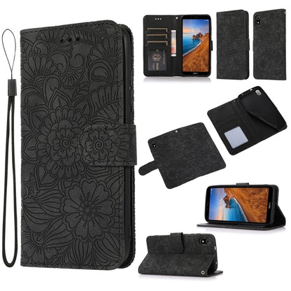 Skin Feel Embossed Sunflower Horizontal Flip Leather Case with Holder & Card Slots & Wallet & Lanyard, For Xiaomi Redmi K20, For Xiaomi Redmi 8, For Xiaomi Redmi 7A